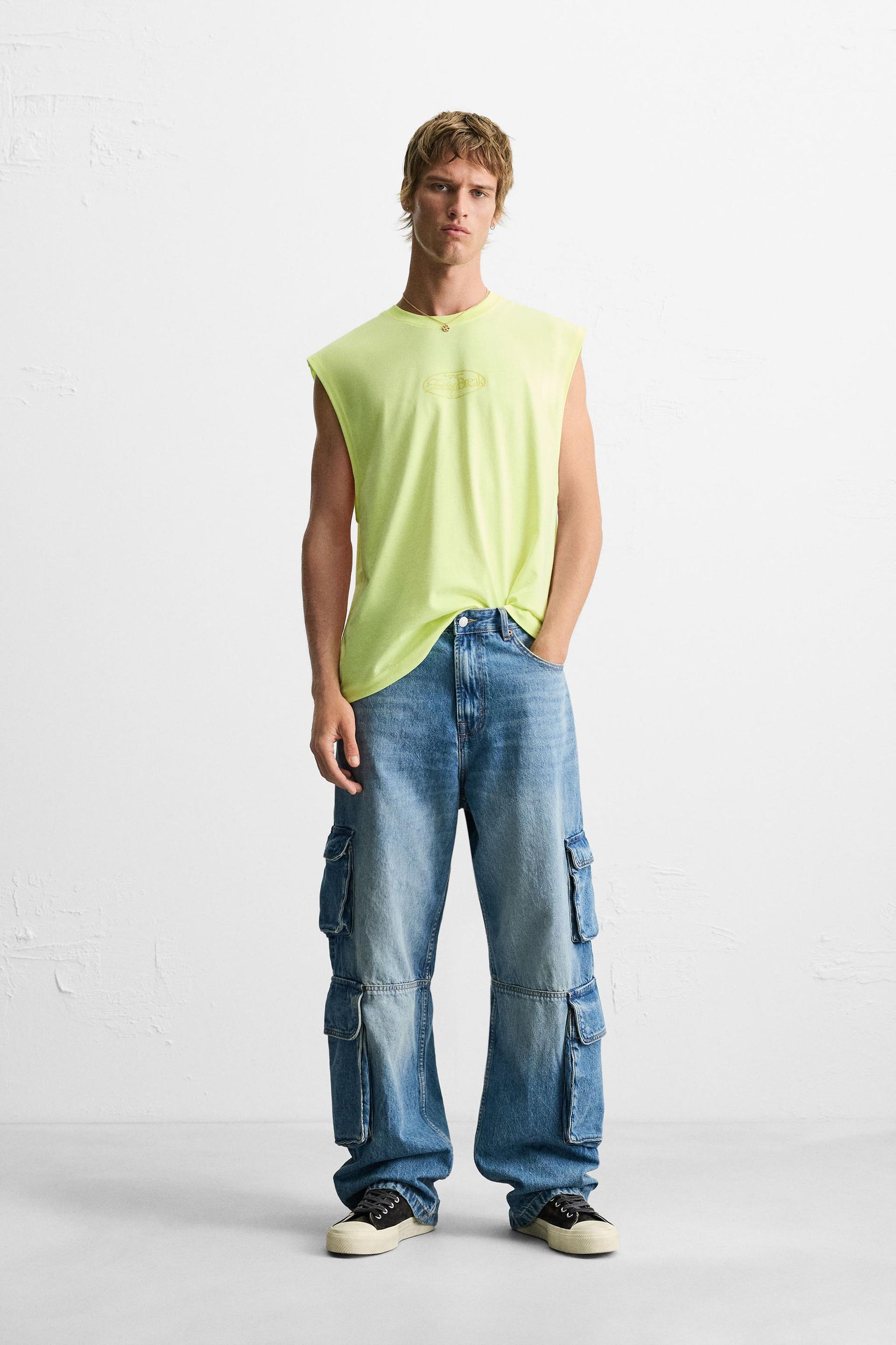 TANK TOP WITH RAISED PRINT - Image 1