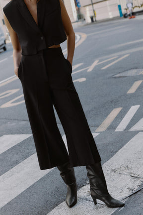 Culotte-Hose mit hohem Bund