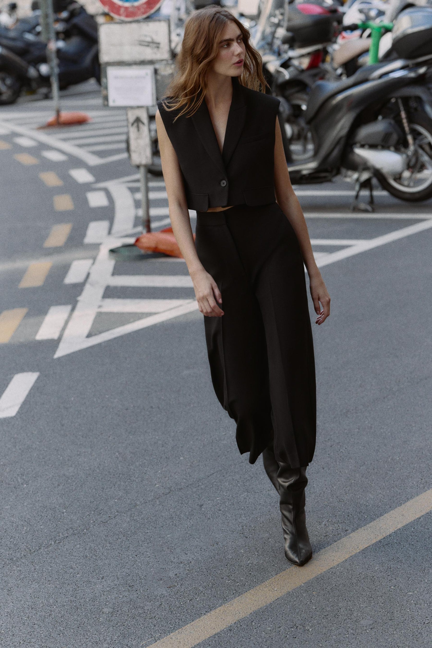 Culotte-Hose mit hohem Bund