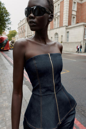 Jeans-Bustier-Top