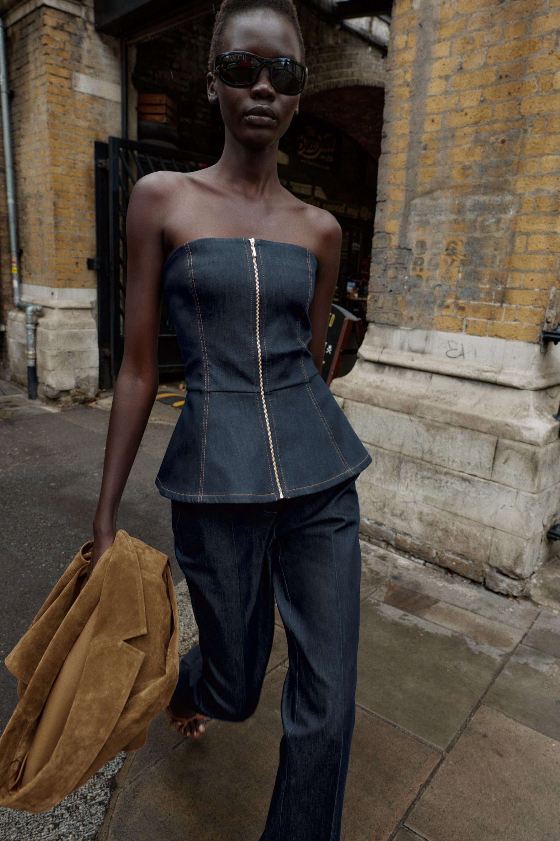Jeans-Bustier-Top
