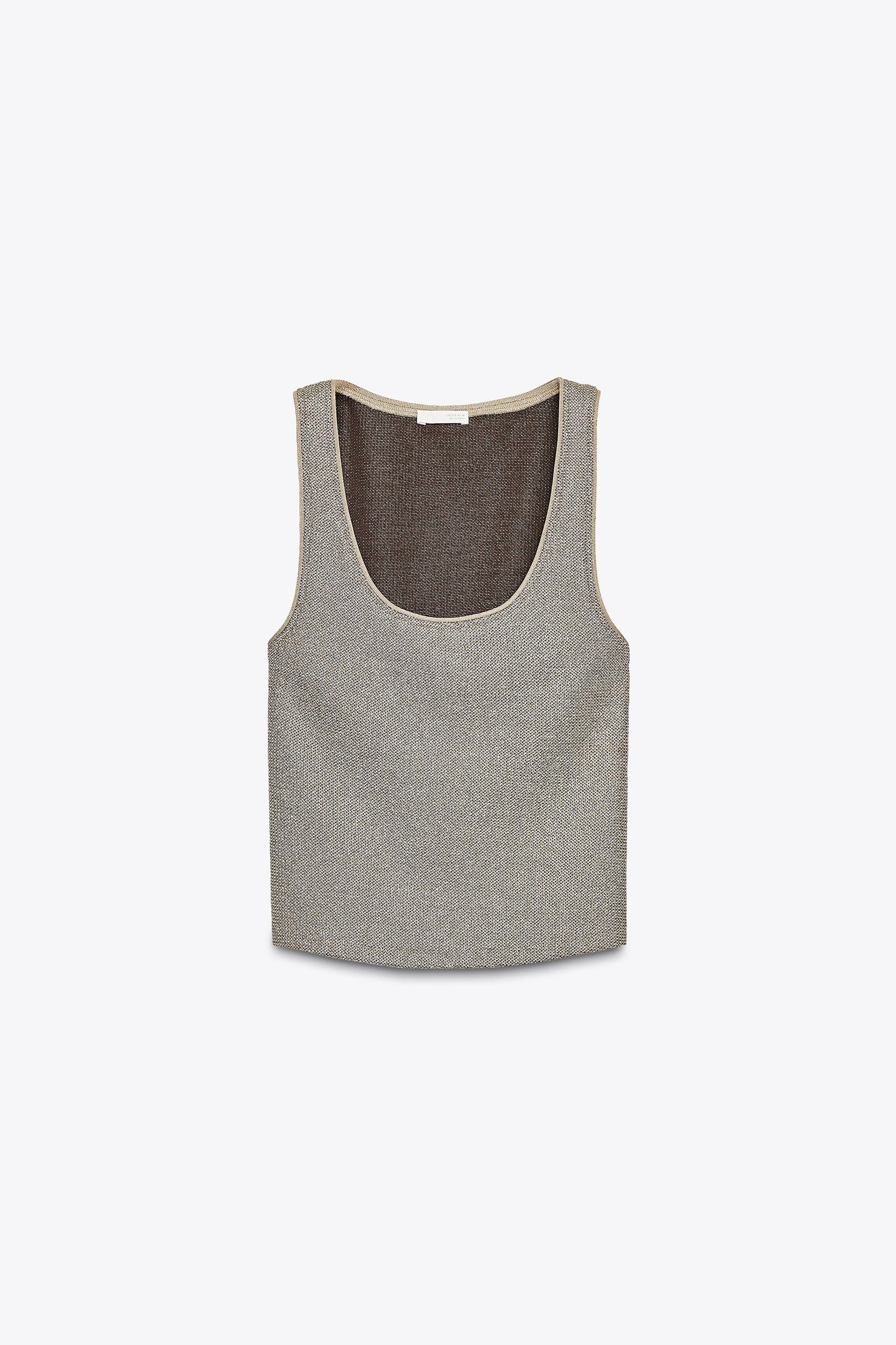 Textured metallic thread top