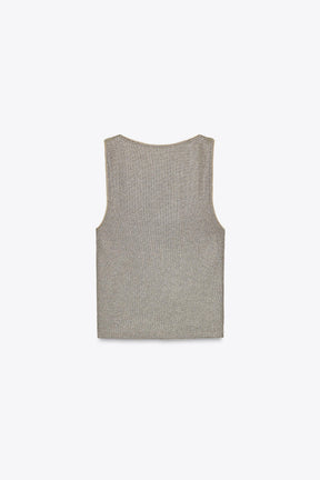 Textured metallic thread top