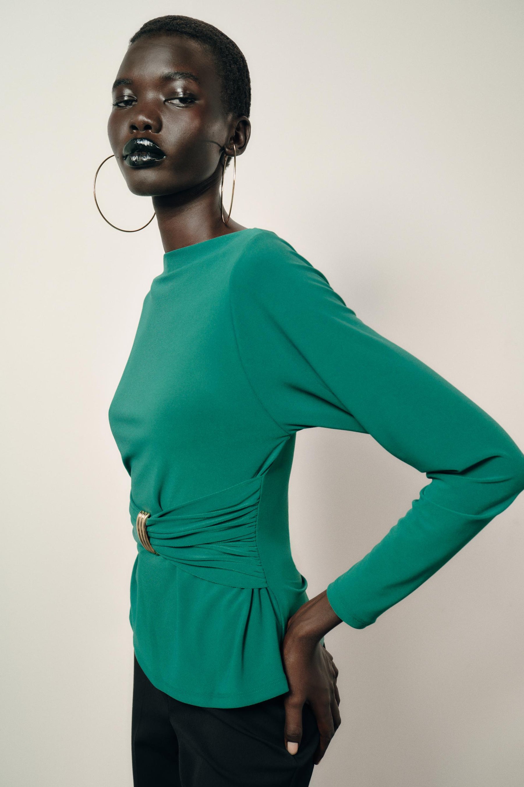 Draped Waist Blouse