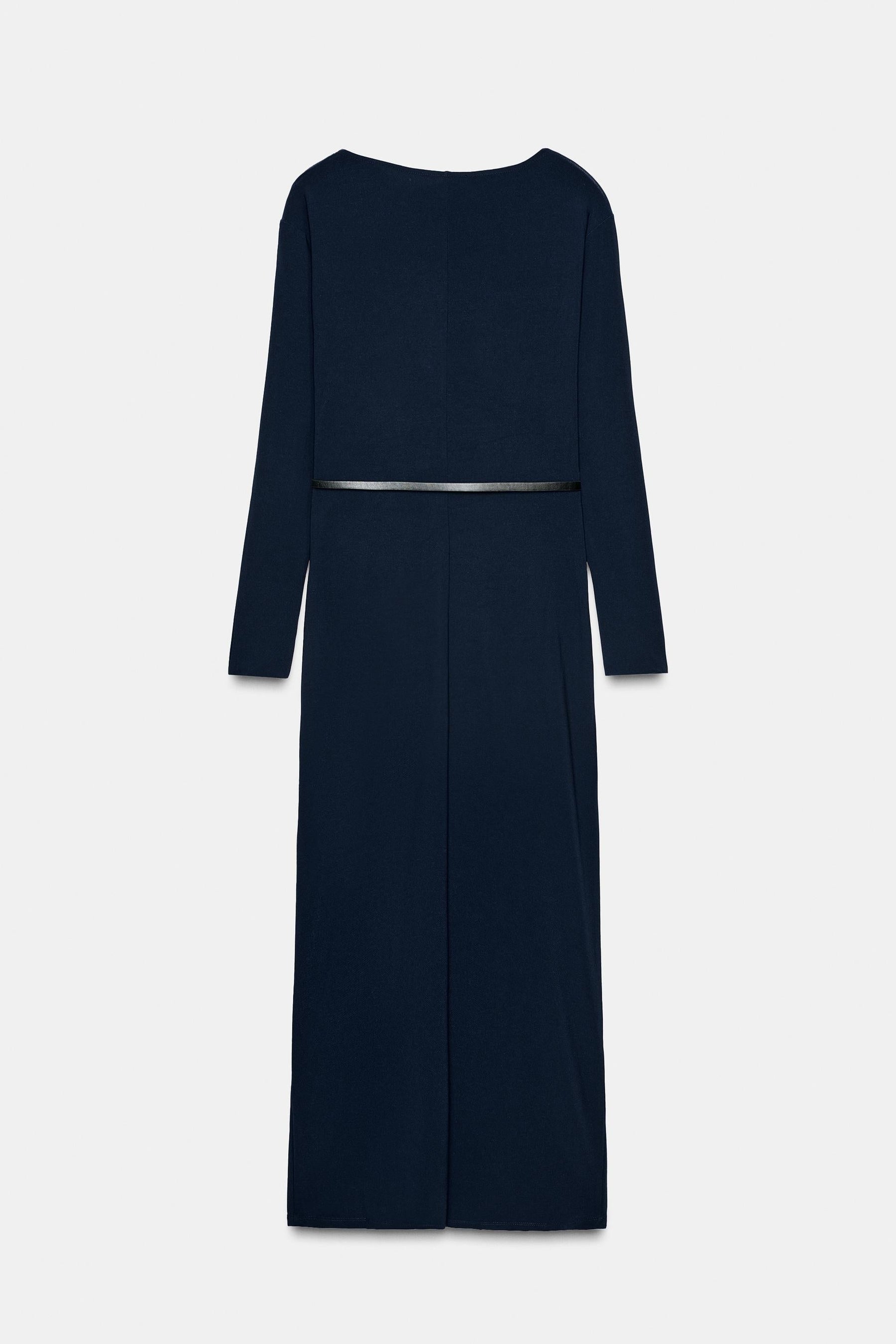 Belted Gathered Fashion Dress