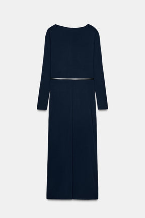 Belted Gathered Fashion Dress