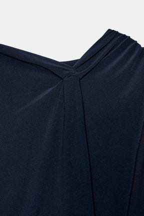 Belted Gathered Fashion Dress