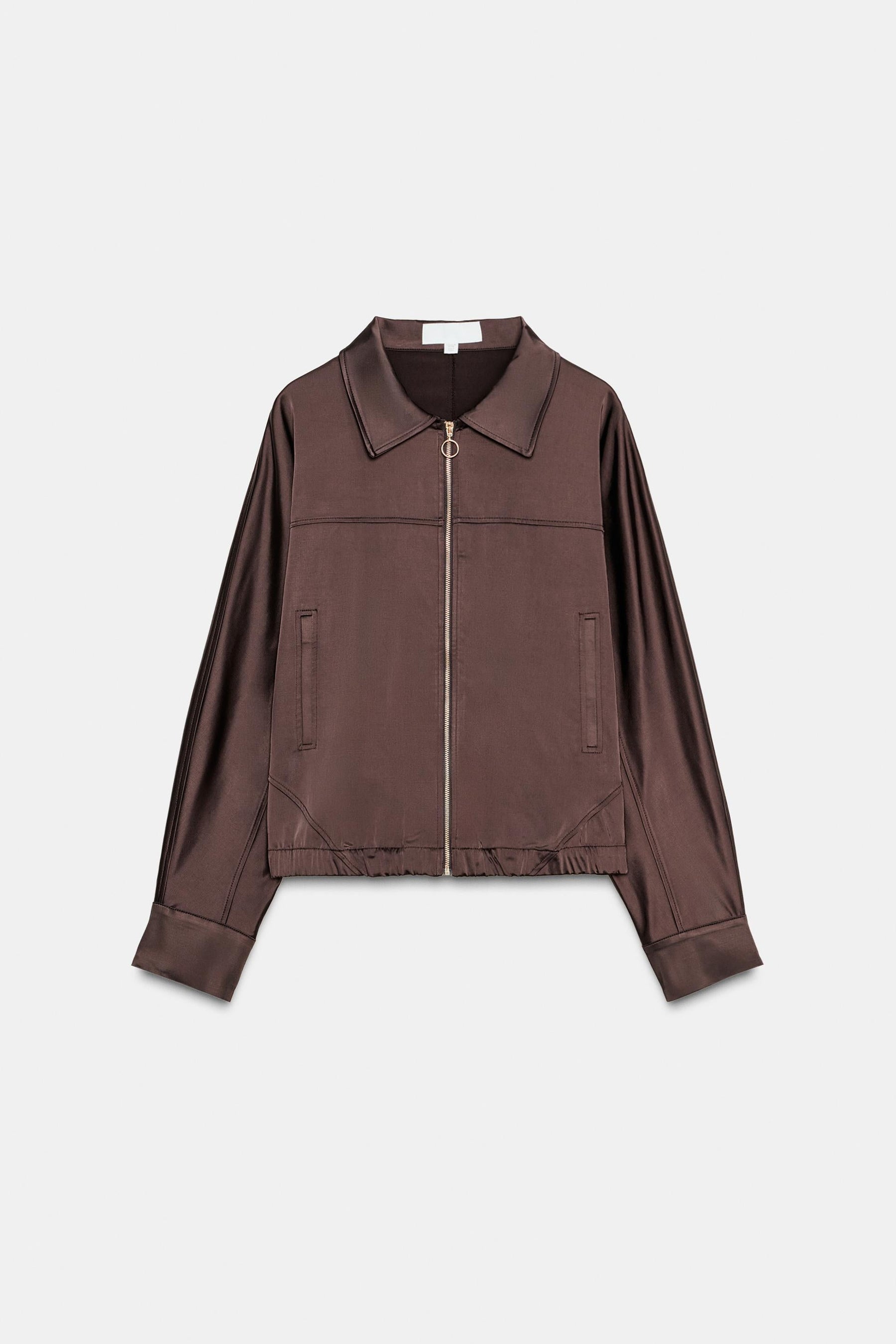 Satin-Zip-Up-Jacke
