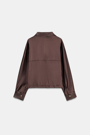 Satin-Zip-Up-Jacke