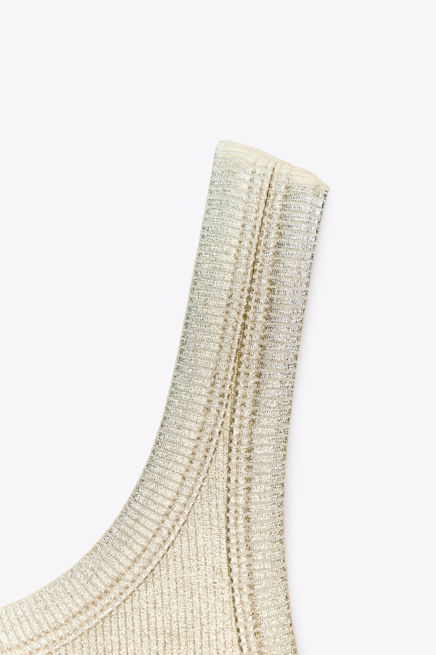 METALLIC RIBBED BODYSUIT