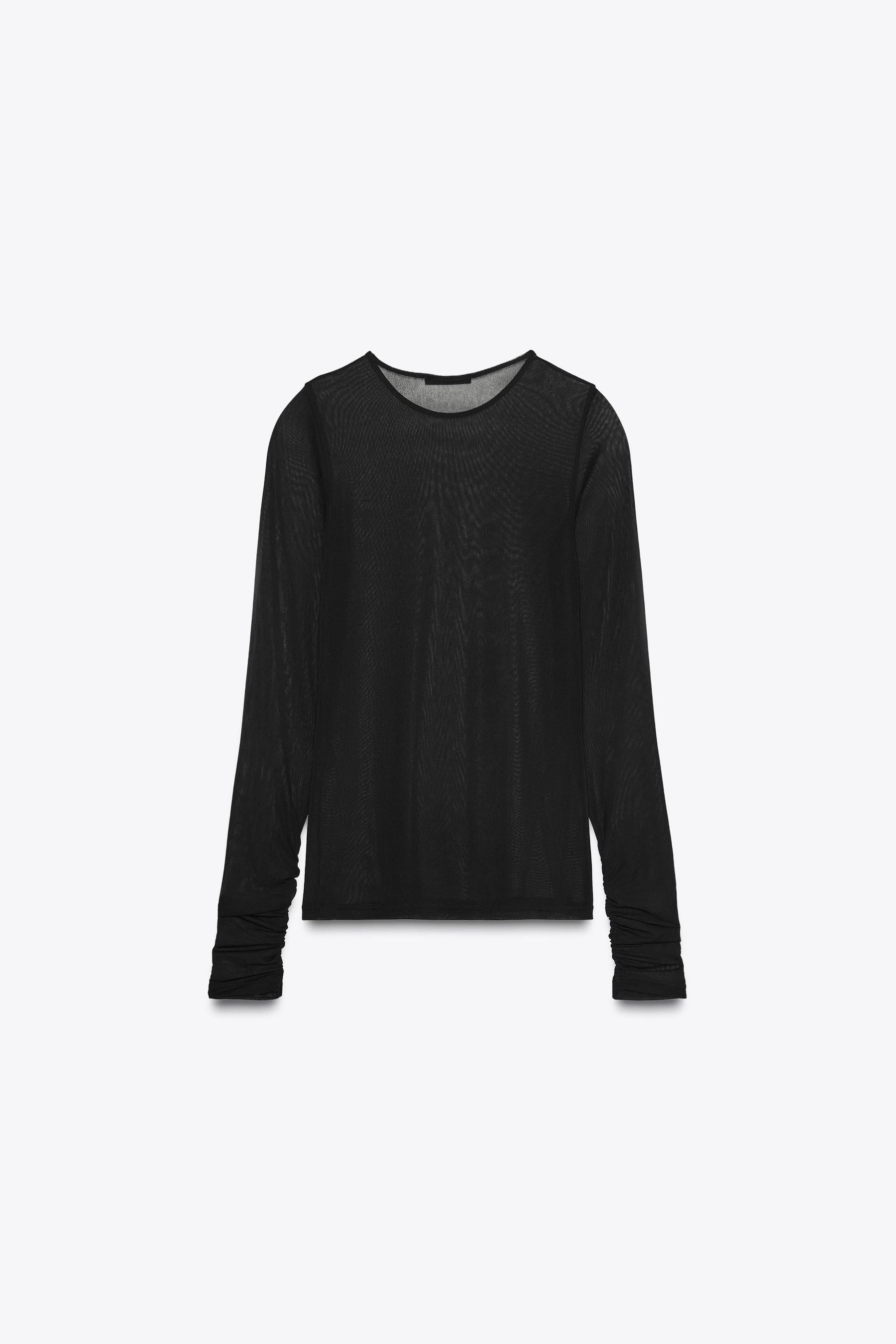 SEMI-SHEER GATHERED SHIRT