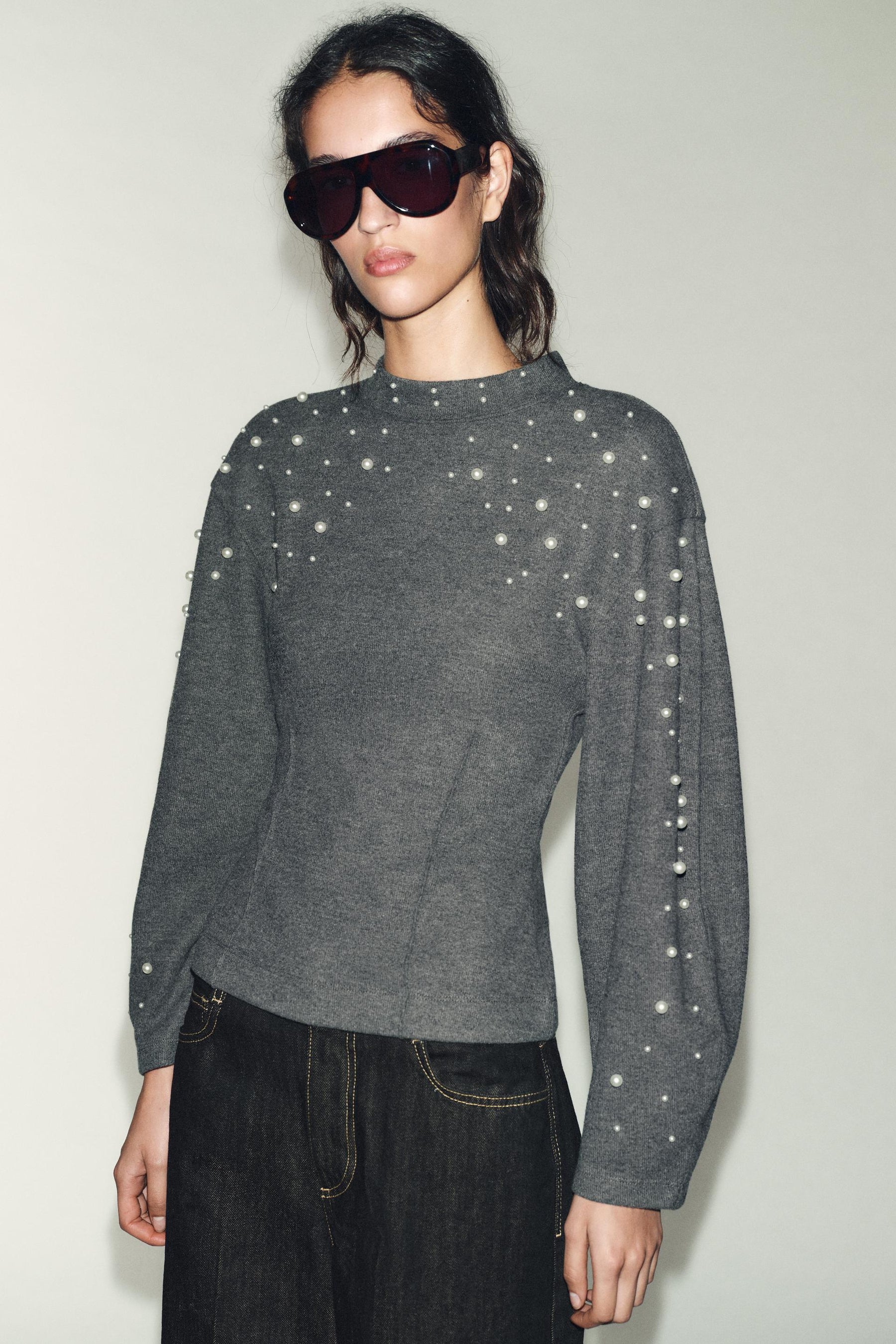 Faux Pearl Jumper