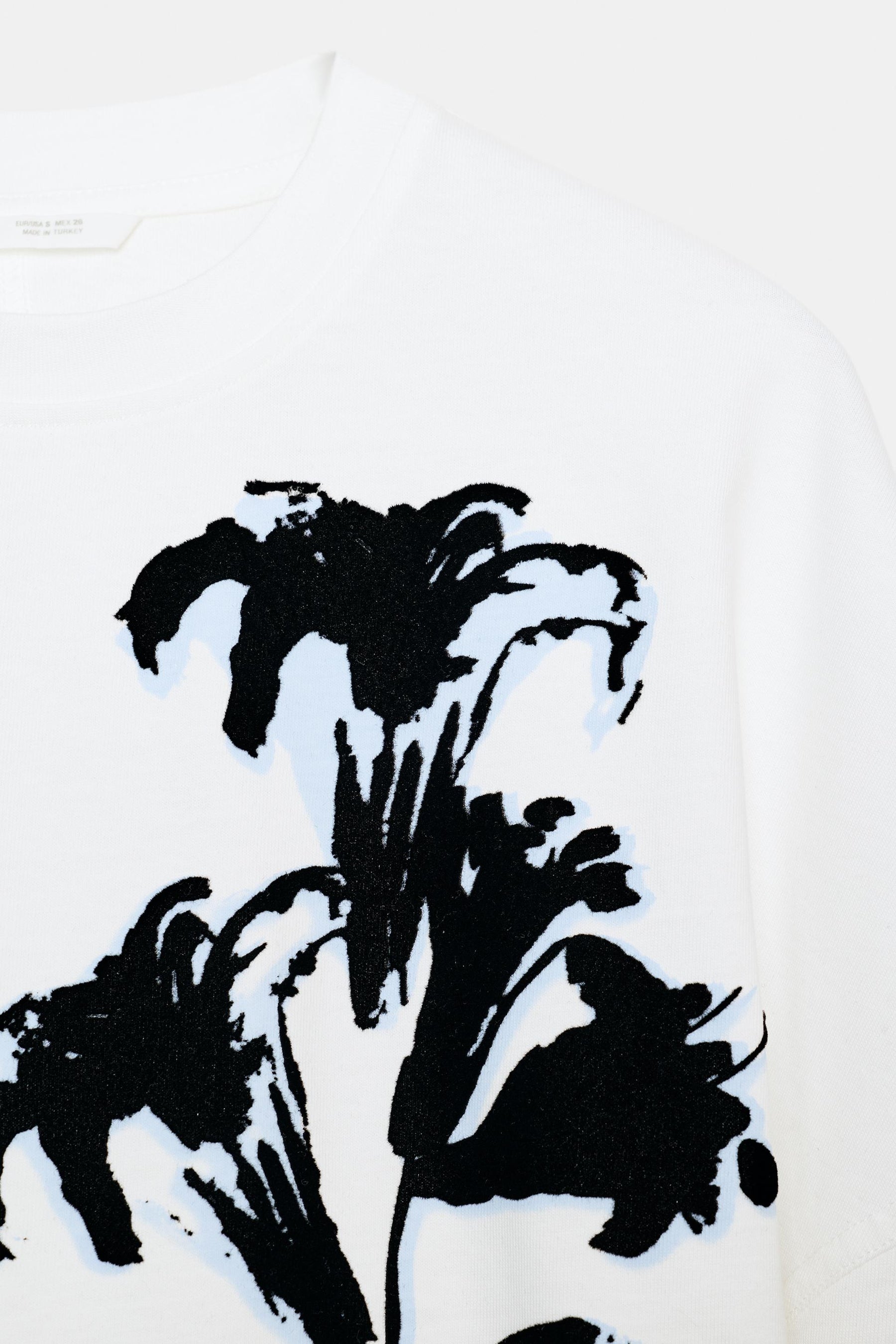 Contrast Flower Print T-Shirt
