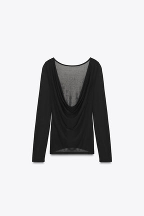 T-Shirt mit drapiertem Rücken