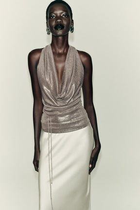 Draped Halter Shirt