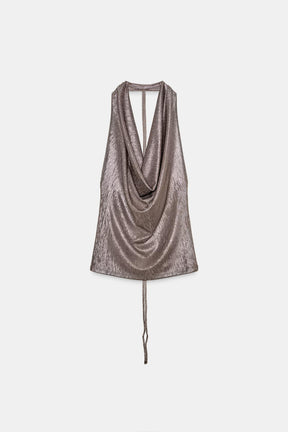 Draped Halter Shirt