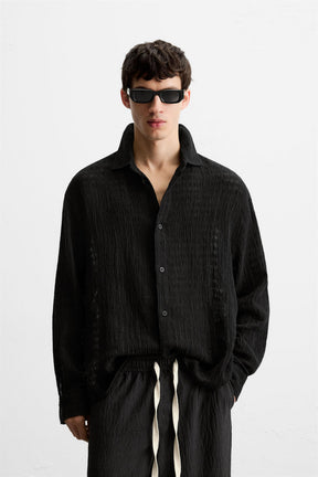 JACQUARD LINEN/COTTON SHIRT - Image 2