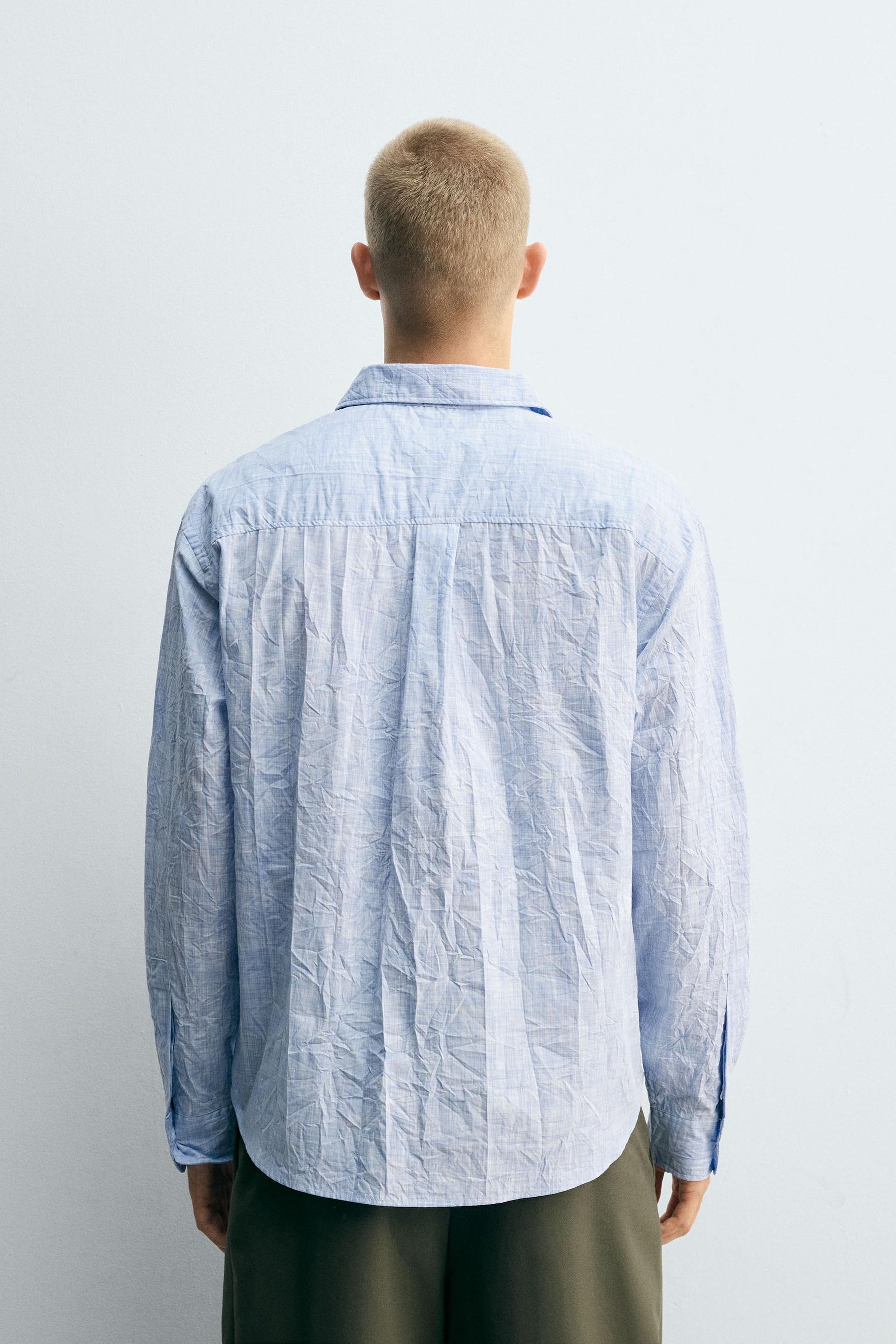 STRIPED CREASED-EFFECT SHIRT - Image 3