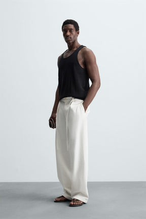 RELAXED FIT PLEATED TROUSERS - Image 4