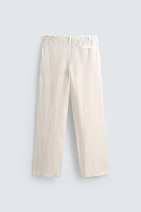 LINEN RELAXED FIT TROUSERS - Image 7