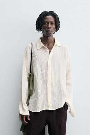 100% CRINKLED LINEN SHIRT - Image 2