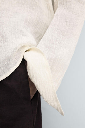 100% CRINKLED LINEN SHIRT - Image 5