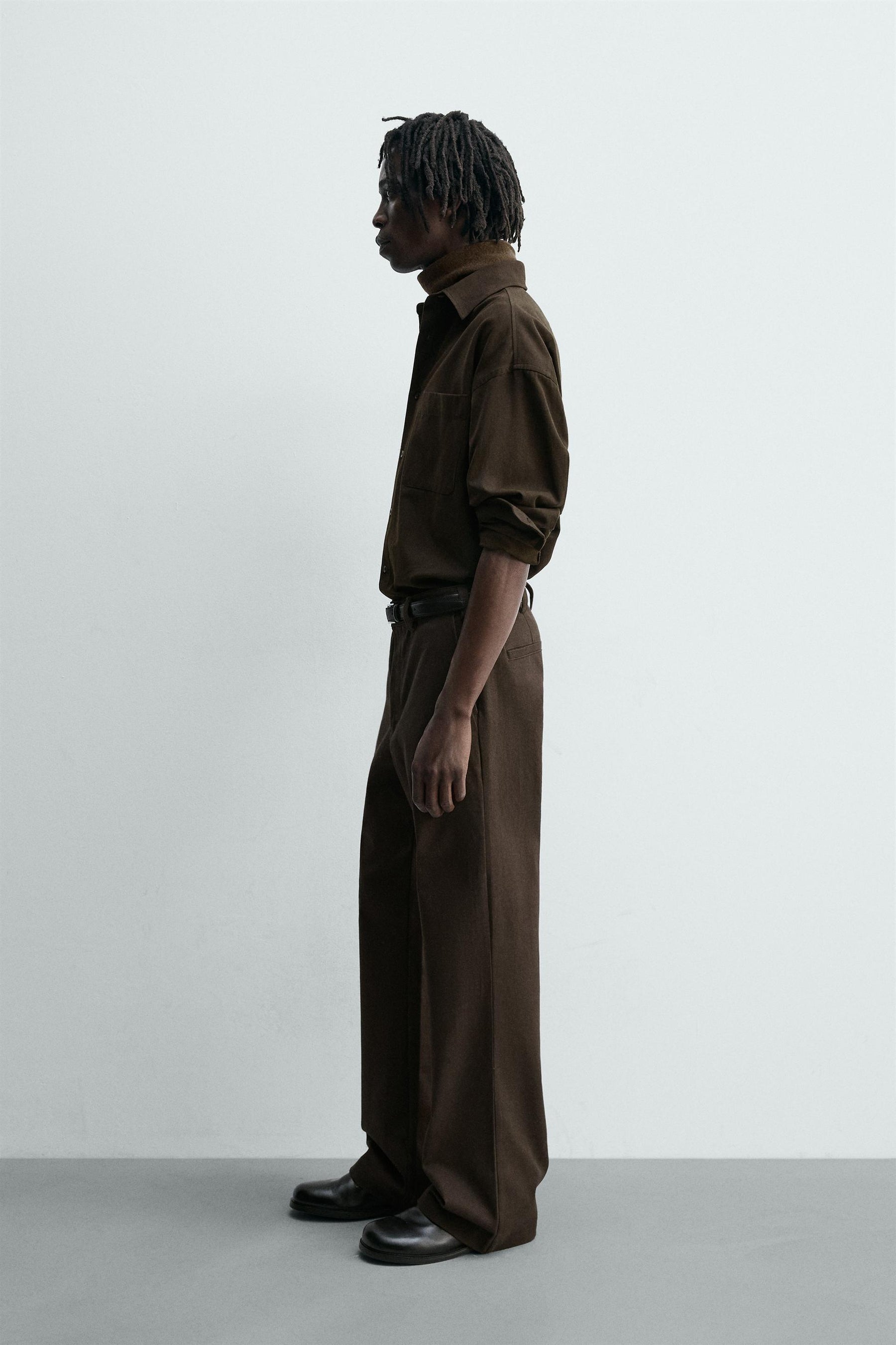 FLARE FIT TWILL TROUSERS - Image 4