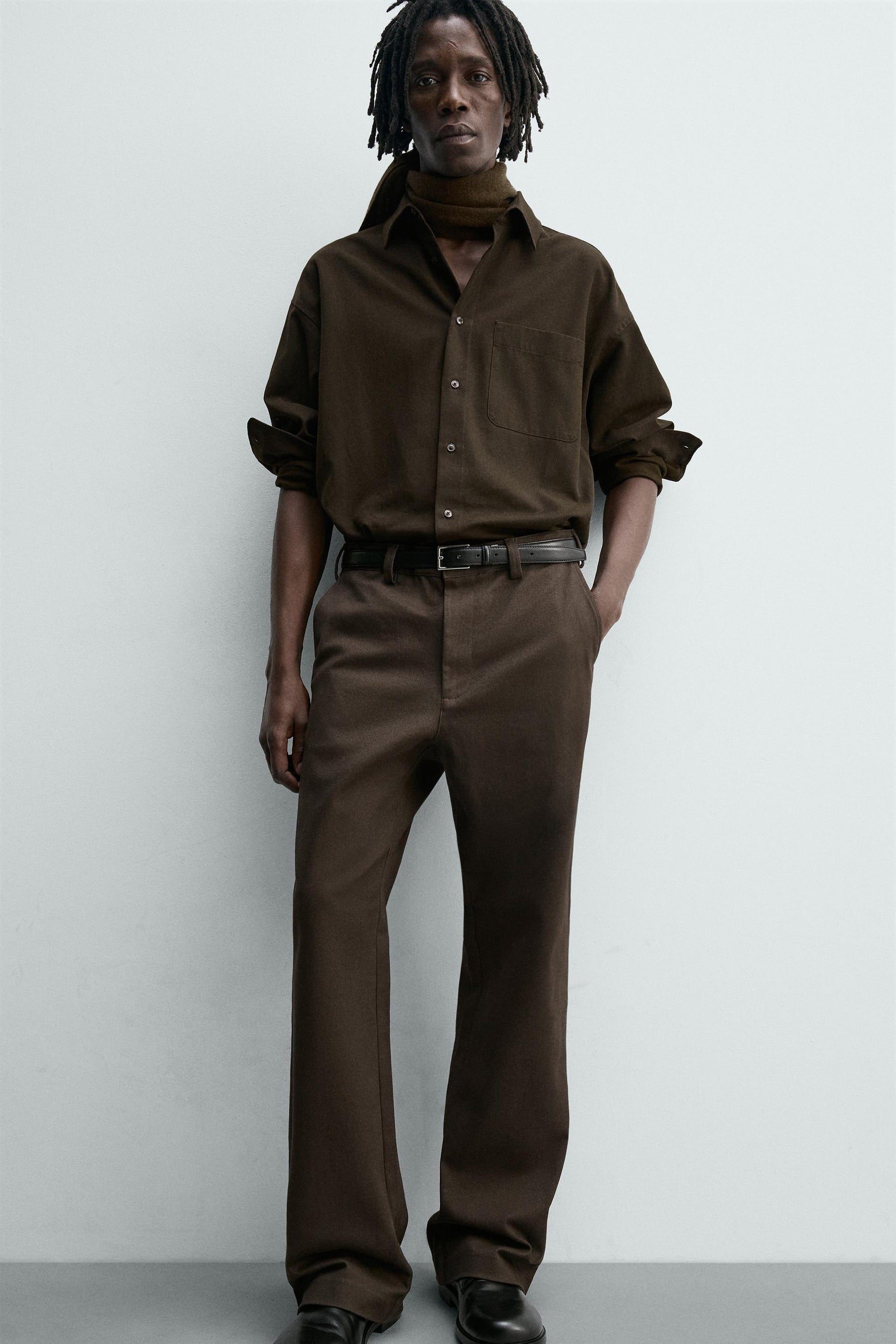 FLARE FIT TWILL TROUSERS - Image 6