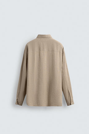 LINEN/VISCOSE TIE SHIRT - Image 9