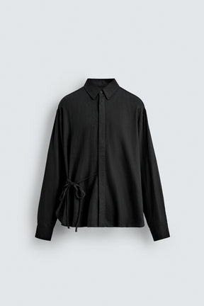 LINEN/VISCOSE TIE SHIRT - Image 6