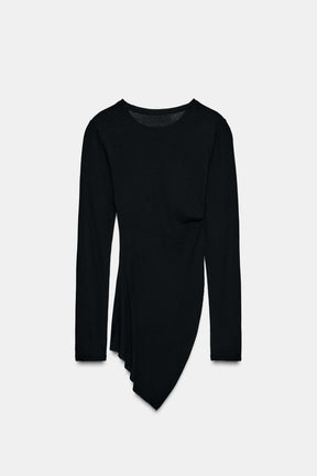 Seitlich drapiertes T-Shirt
