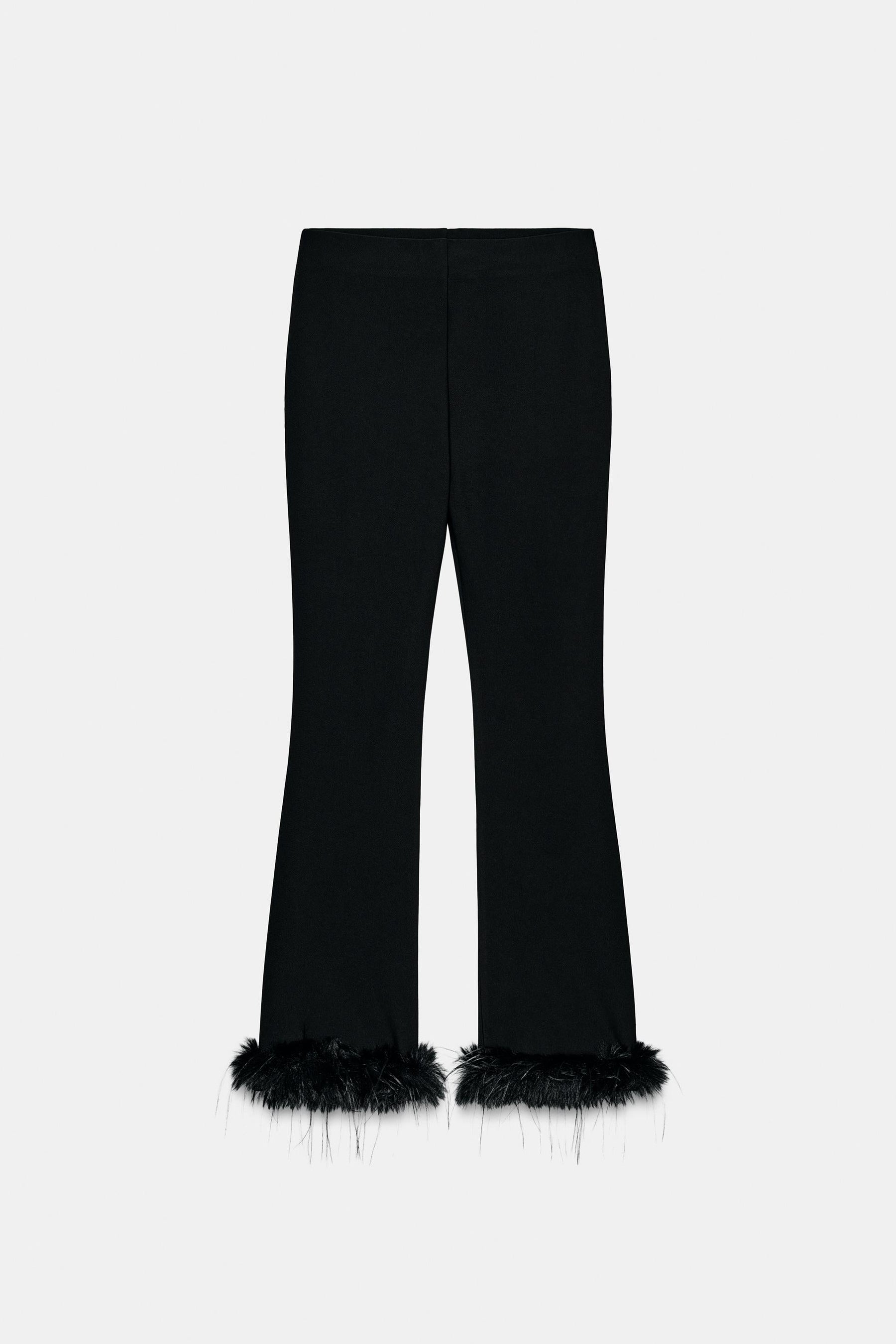 Faux Fur Hem Flare