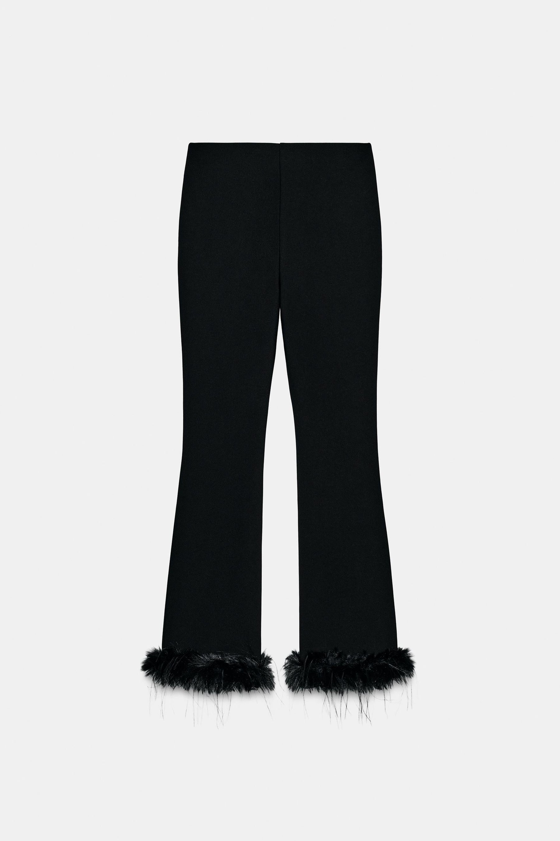 Faux Fur Hem Flare