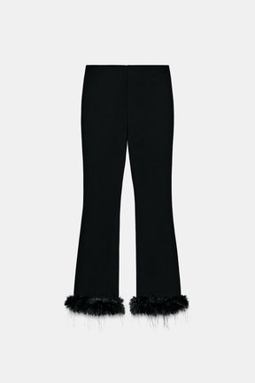 Faux Fur Hem Flare