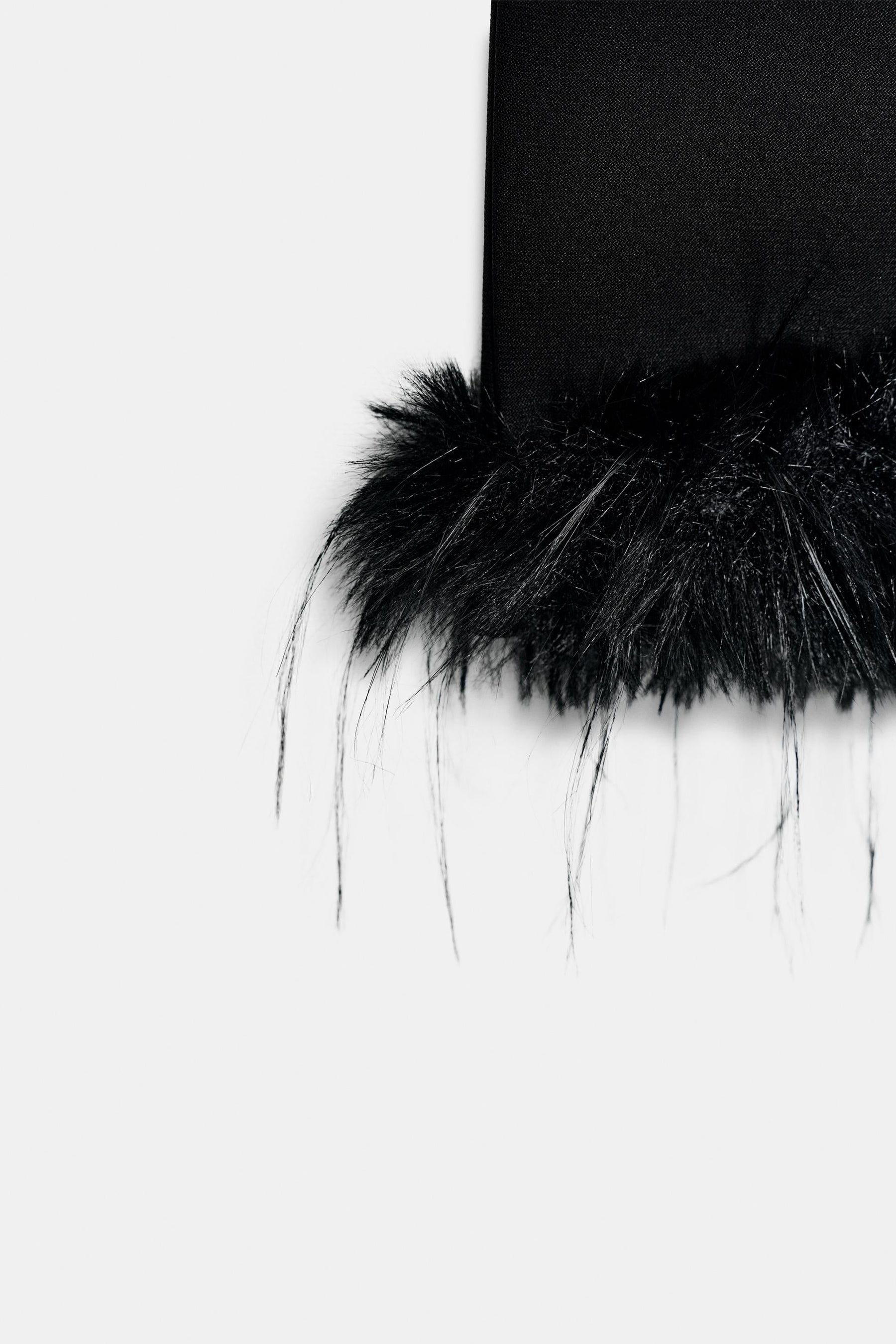 Faux Fur Hem Flare