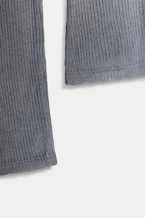 Ribbed High Neck Top