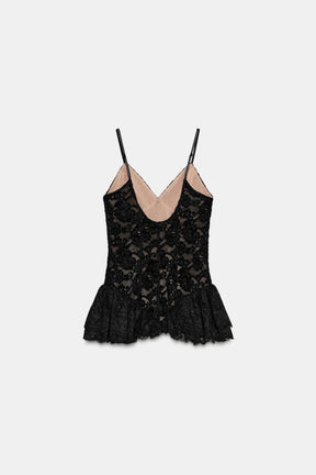 LACE PEPLUM SHIRT