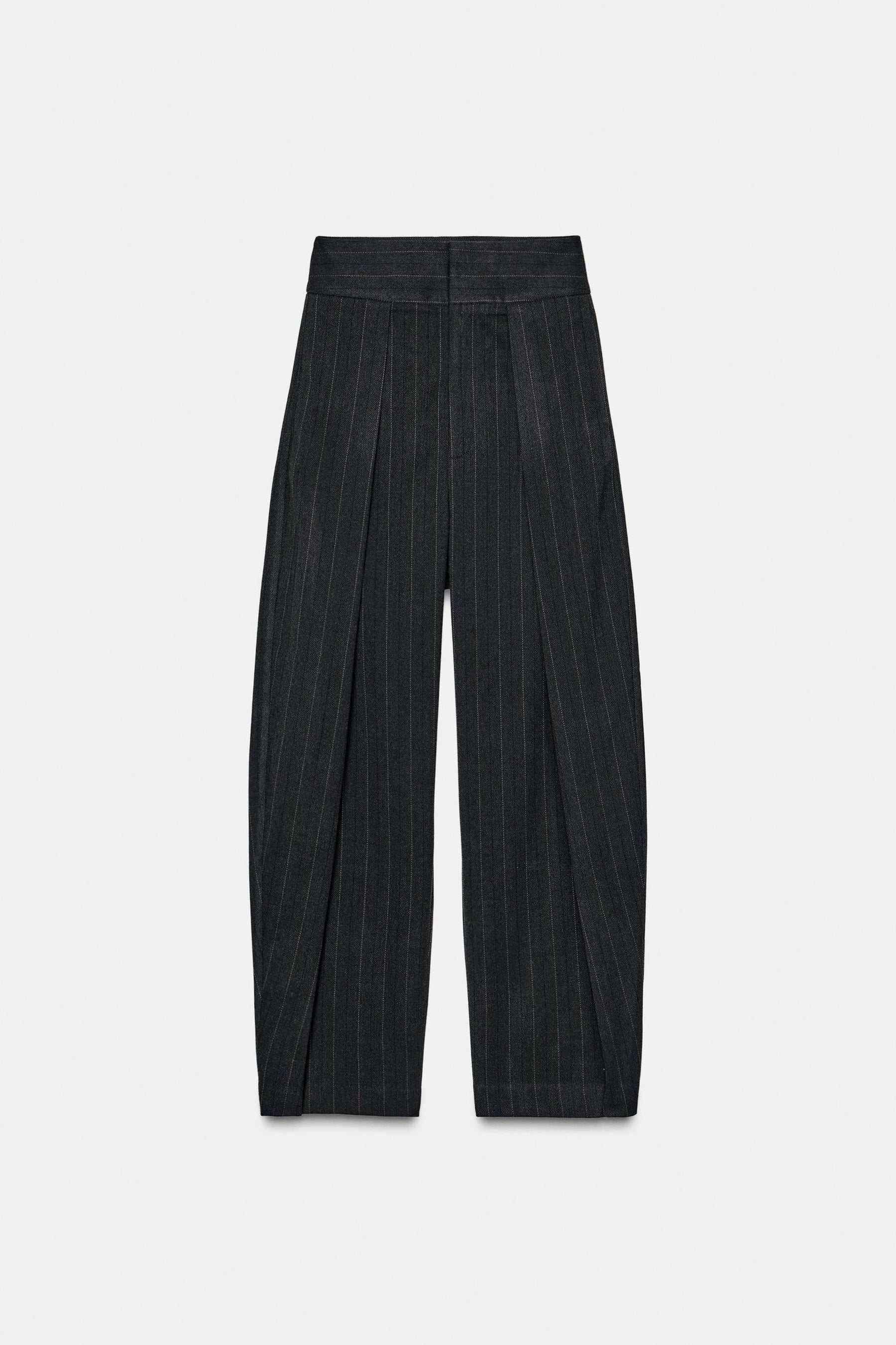Pleated Striped Trousers