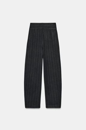 Pleated Striped Trousers