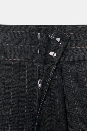Pleated Striped Trousers