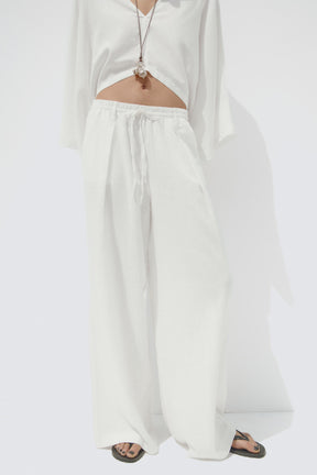 LINEN BLEND TROUSERS