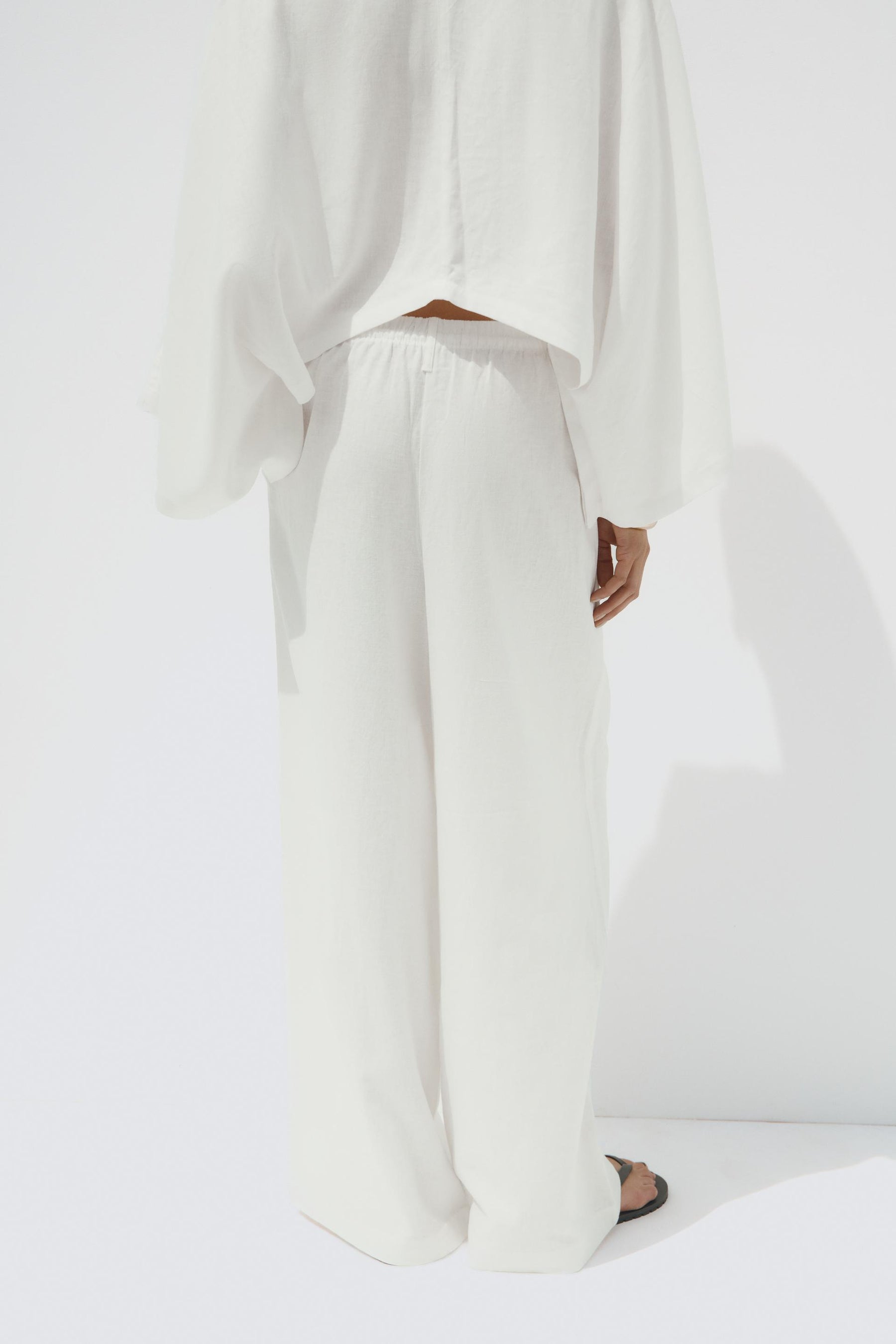 LINEN BLEND TROUSERS