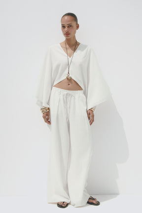 LINEN BLEND TROUSERS