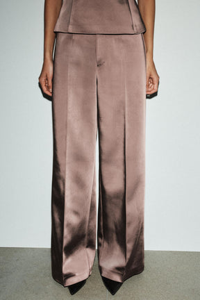 Satin High-Waist Trousers
