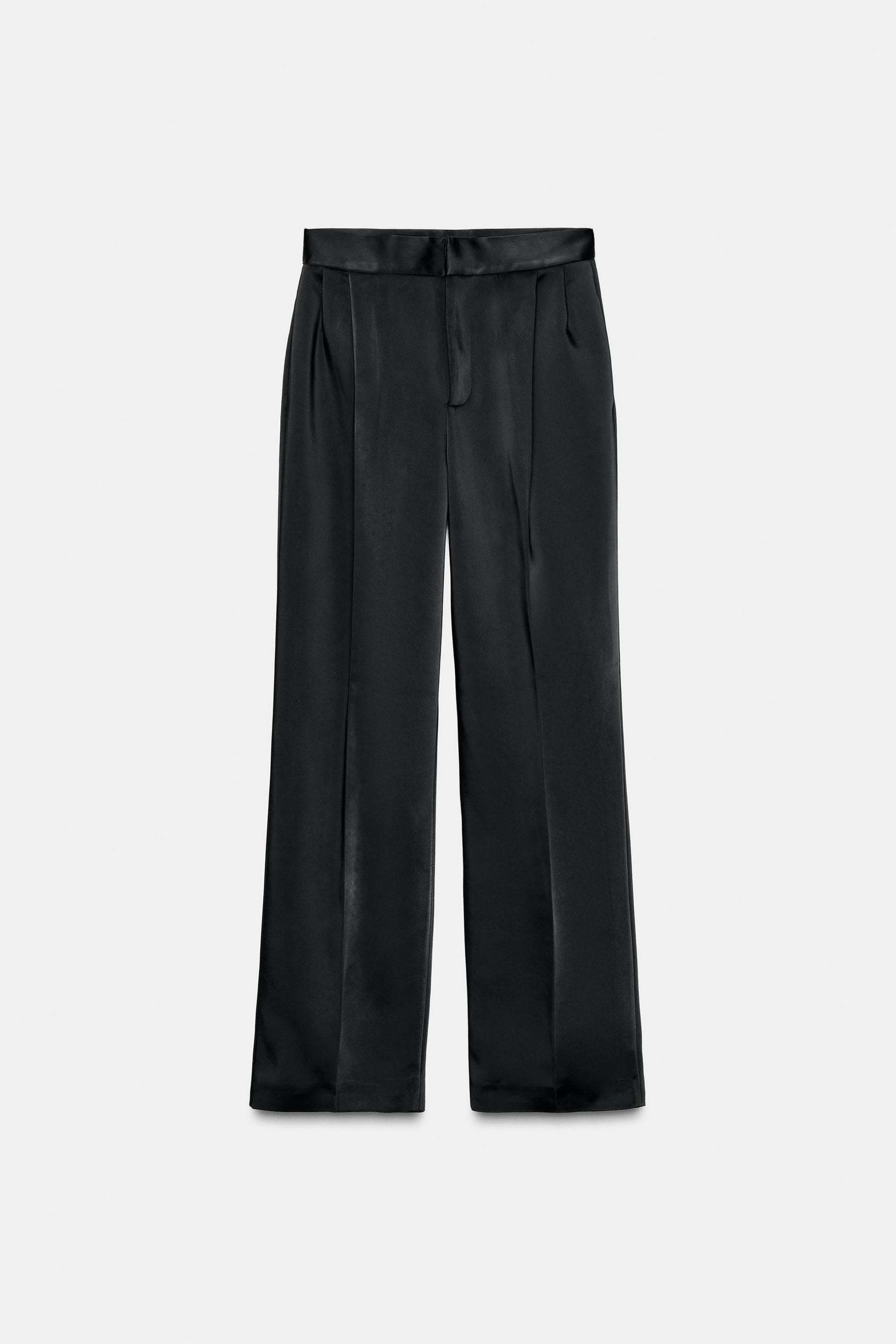 Satin Pleated Trousers