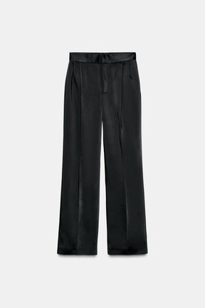 Satin Pleated Trousers