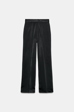Satin Pleated Trousers