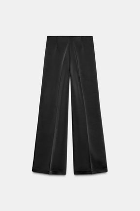 Satin High-Waist Trousers