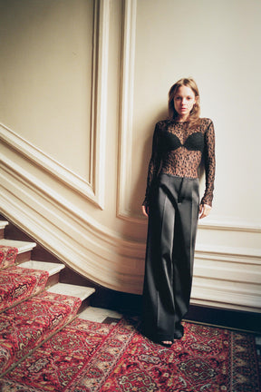 Satin High-Waist Trousers