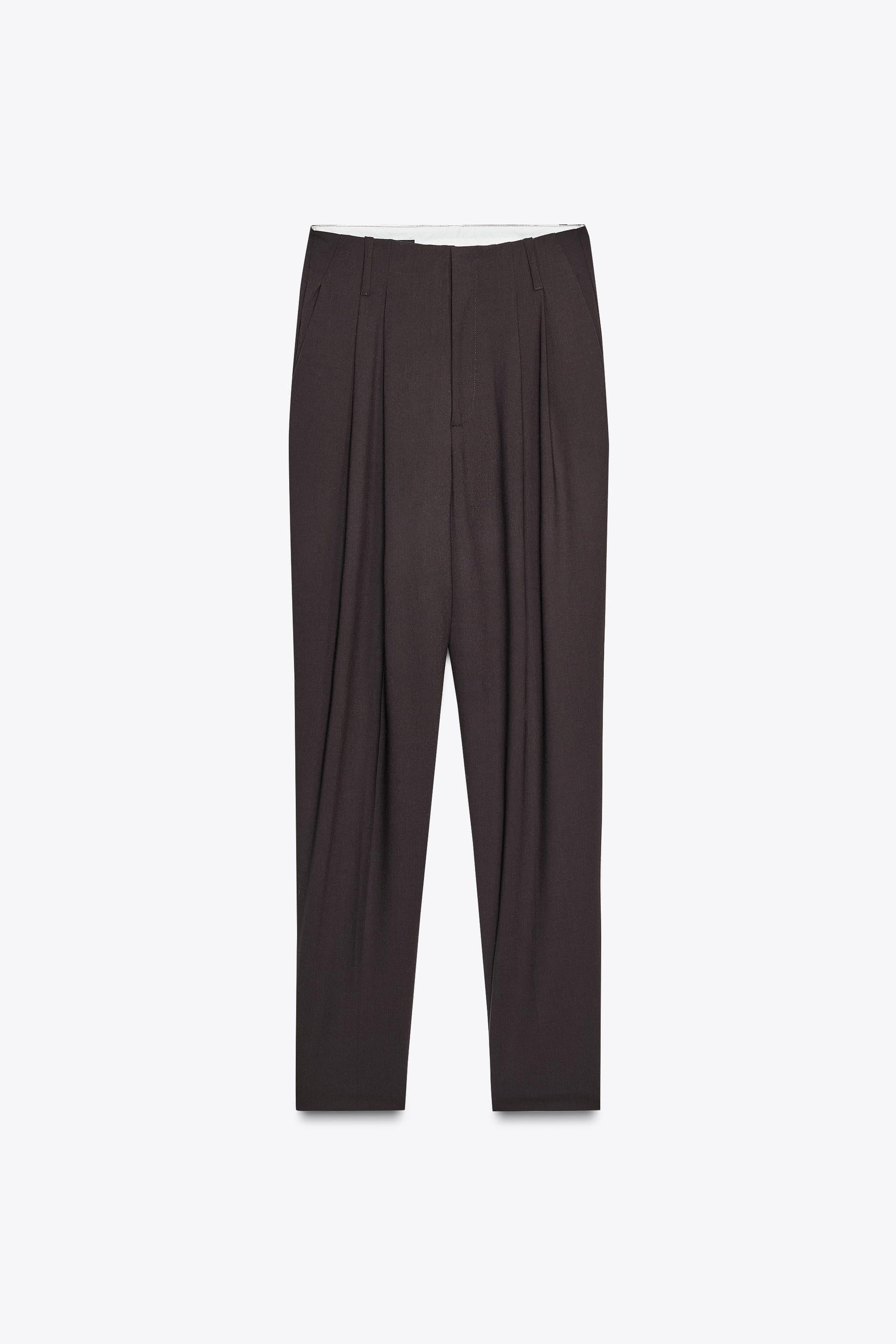 Pleated Trousers with Hem